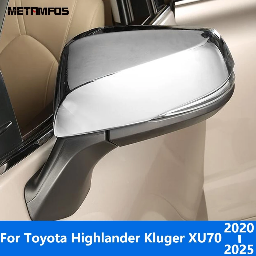 

For Toyota Highlander Kluger XU70 2020-2024 2025 Carbon Fiber Rearview Side Mirror Mirror Cover Trim Protector Car Accessories