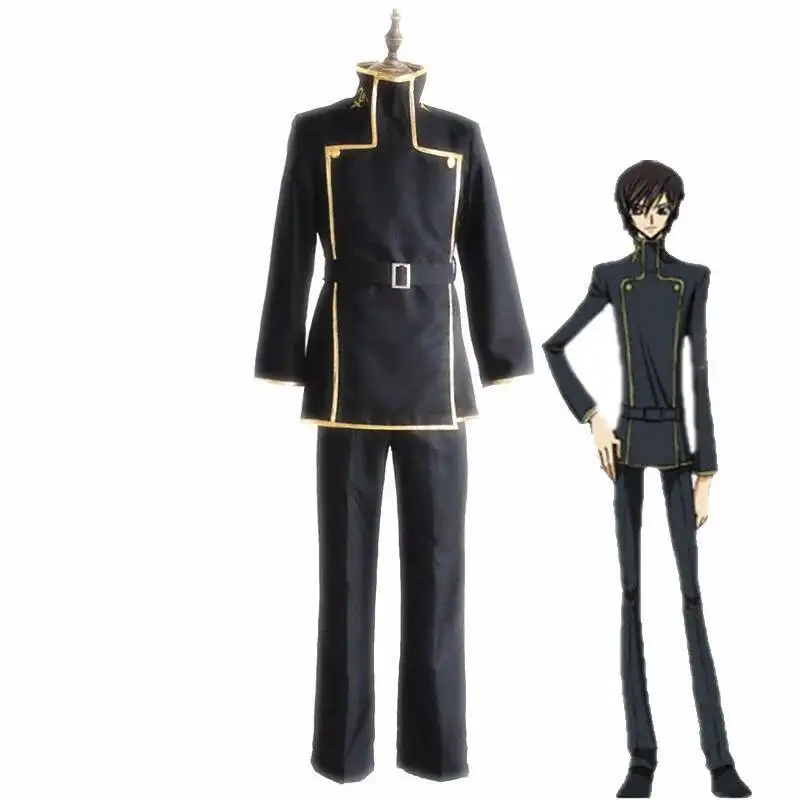 

Anime Code Geass Lelouch Lamperouge Cosplay Costume Japanese School Uniform Halloween Carnival Black Outfit High Quality