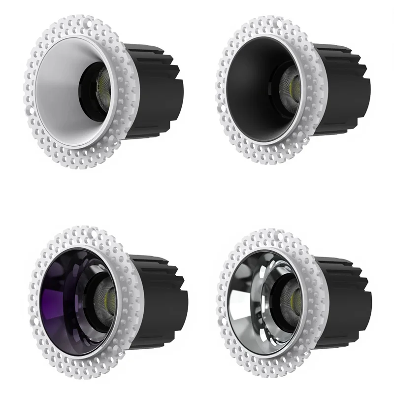 Embedded bezel-less downlight with anti-glare COB tube light for living room, bedroom and office lighting 110V/220V 5W7W9W12W15W