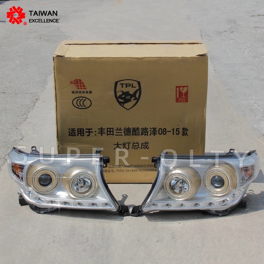 عين النسر المصابيح الأمامية لتويوتا لاند كروزر 2008-2015 LED مجموعة مصابيح أمامية ترقية أضواء السيارة DRL ديناميكية بدوره إشارة 2 قطعة #5