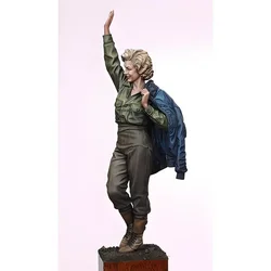 1/16 Resin Marilyn Monroe Model - White Mold, Military Theme, Unassembled & Unpainted Kit