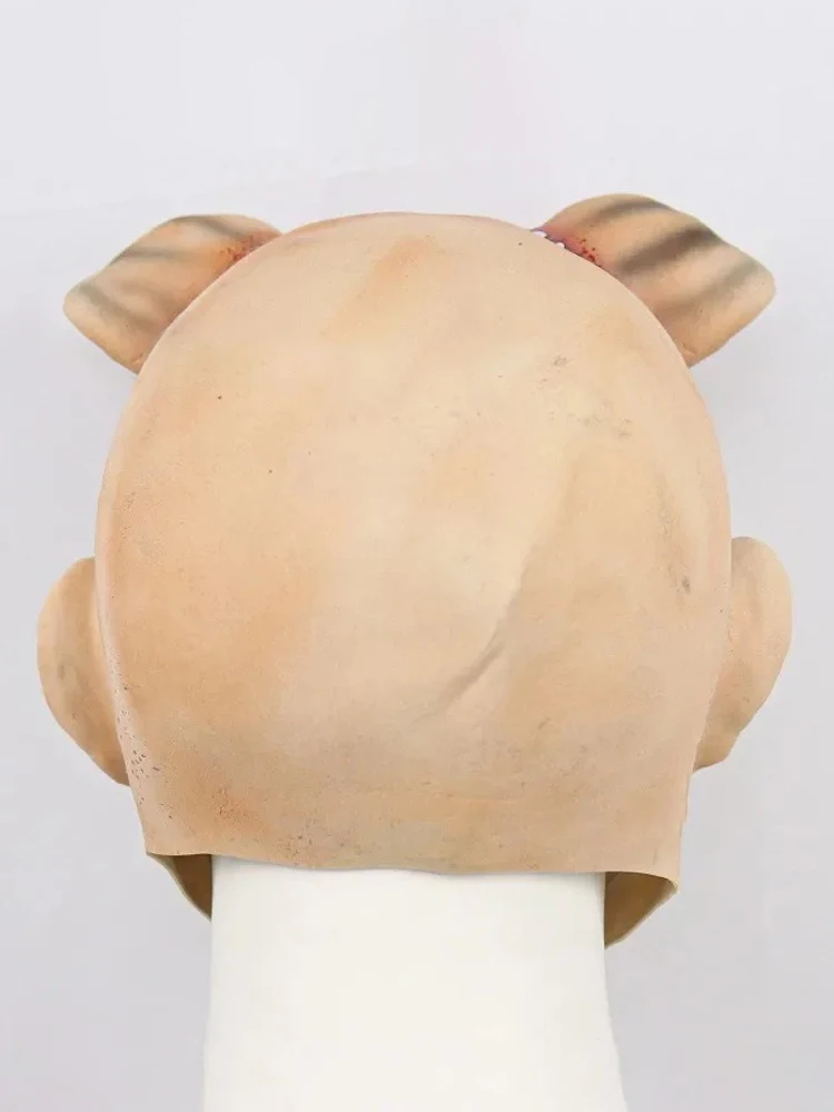 Maschera di maiale spaventoso Maschera di animale in lattice di Halloween Costume in maschera Puntelli cosplay Testa di maiale insanguinato Maschera per adulti raccapricciante da macellaio