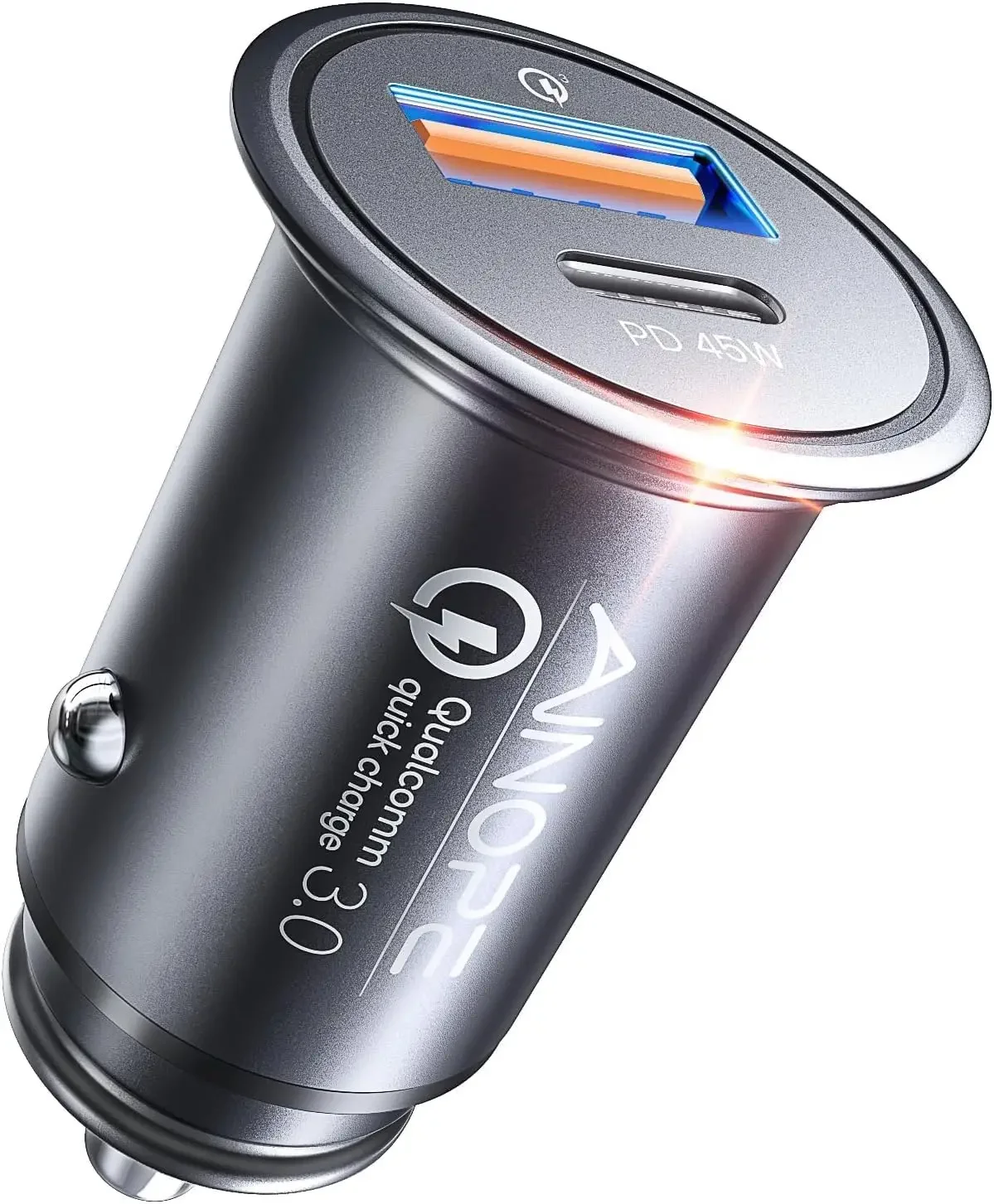 67.5W Mini Metal Car Charger, PD45W+QC22.5W Fast Charging USB C Adapter for iPhone 17 16 15 14 Pro Max, Samsung S26 S25