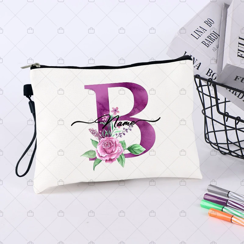 Merci-bolsas de viaje personalizadas con nombre para mujer, kit de aseo para mujer, bolsa de lápiz labial para fiesta, regalo para profesores de escuela