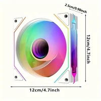 PRISM IV PRO Case Cooling Fan 120mm 5V 3 PIN ARGB, 12V 4 PIN PWM, for CPU & Case,Infinity Mirror Series,1650 RPM, 65 CFM 3