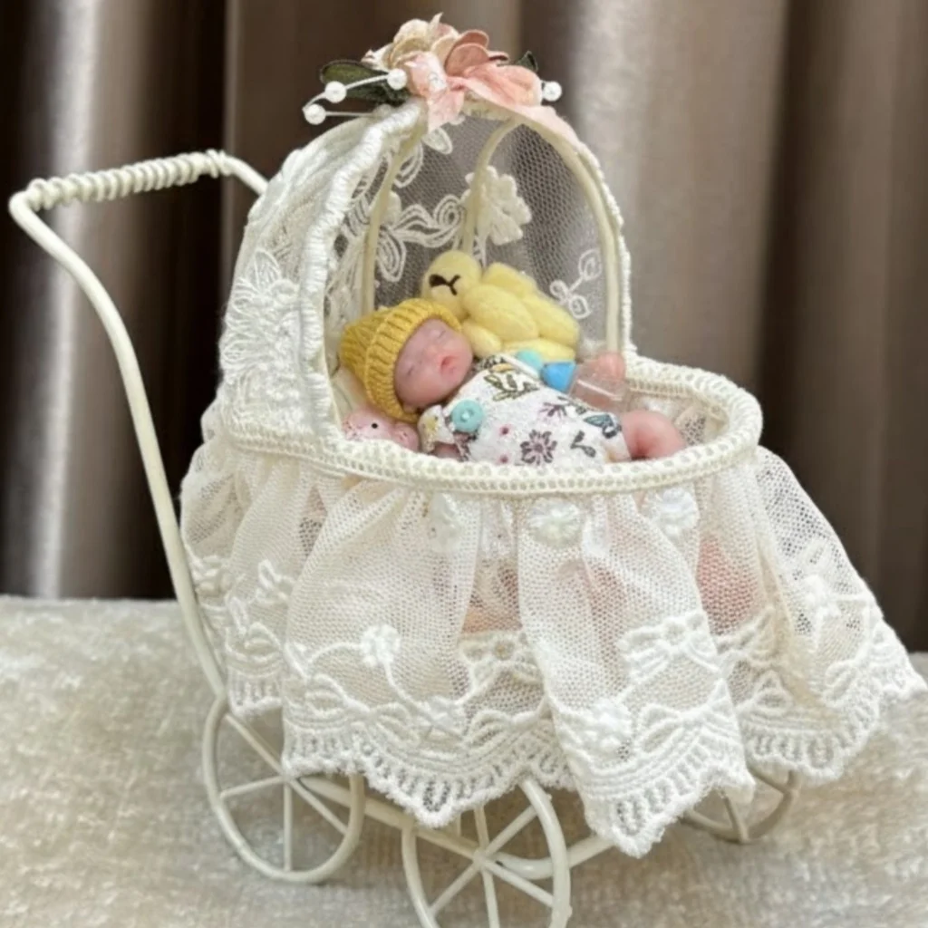 

AnjoDoll 3Inch Mini Palm Silicone bebe reborn de silicona Girl Dolls With Paint Skin Washable Silicone Body Soft Reborn Doll Toy