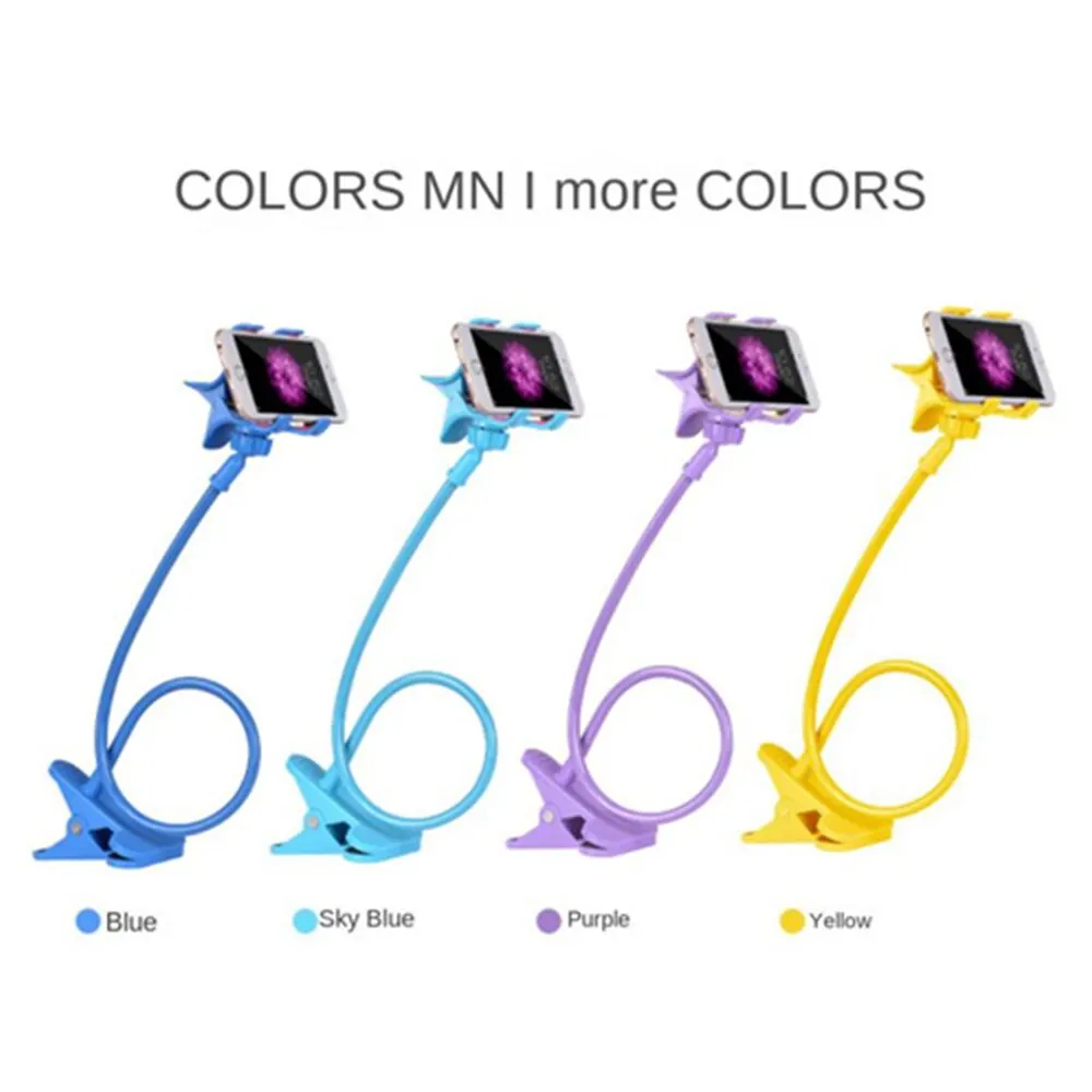 Universal Lazy Holder Arm Flexible Mobile Phone Stand Stents Holder Bed Desk Table Clip Gooseneck Bracket For Phone Muti Colors