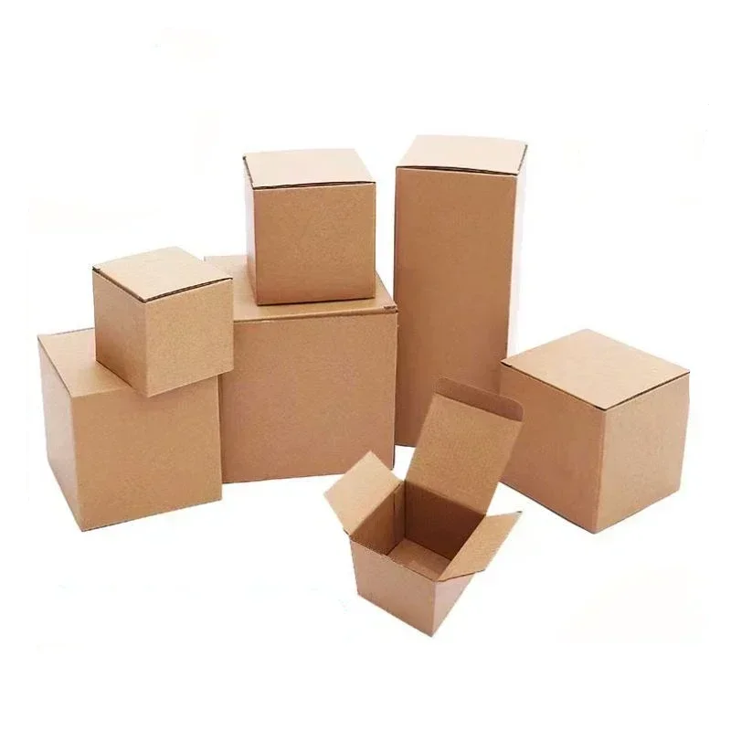 Three Layer Corrugated Kraft Paper Box Multiple Flip Covers Hard Paper fold Boxes Can Be Customized Glass Packaging Boxes