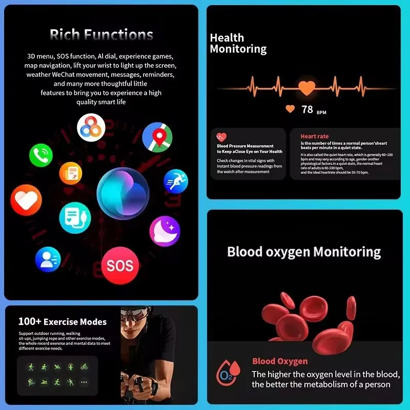 2025 New GPS Smart Watch 7 Ultra Men 47MM AMOLED Screen Multi-Function Compass Sports Fitness Tracker Health Women Smart Watch