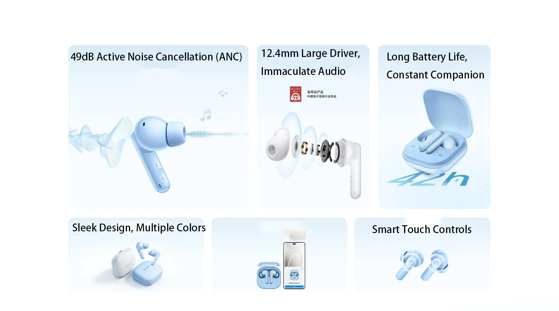 

Беспроводная Bluetooth-гарнитура Honor EarbudsX9 с активным шумоподавлением, спортивные наушники для выносливости