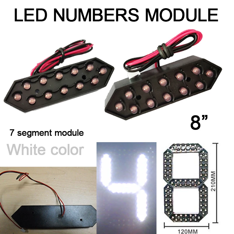 

8-дюймовый светодиодный модуль цифр цифр белого цвета, светодиодные газовые ценовые знаки на открытом воздухе