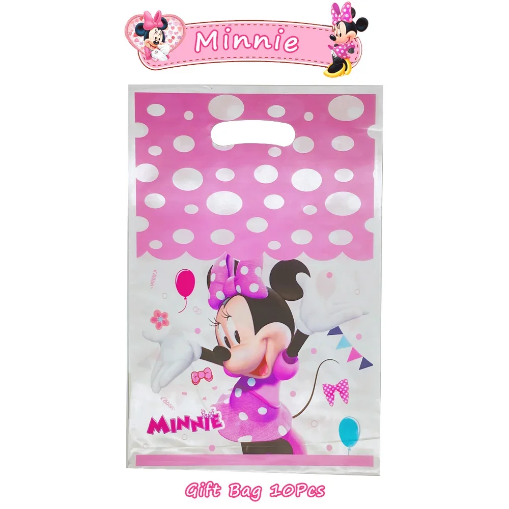 Disney Pink Minnie Maus Party liefert Anime Figuren Geschirr Tassen Teller infundieren Folie Latex Banner Mädchen DIY Party Dekorationen