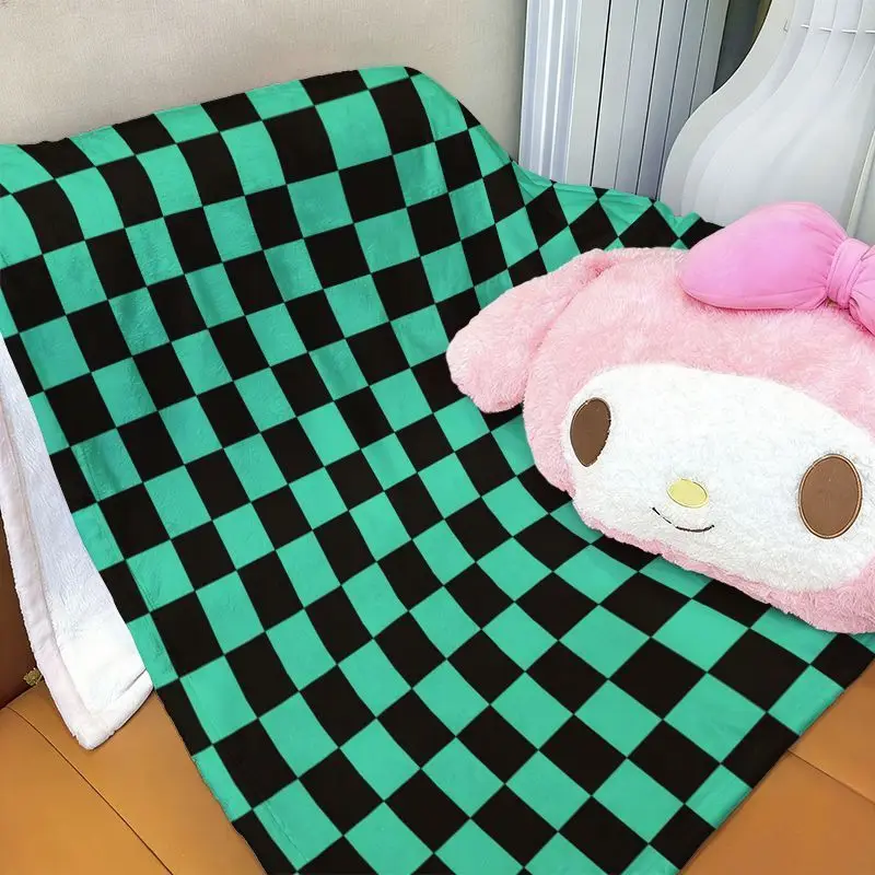 Anime Demon Slayer Knee Blanket Kamado Tanjirou Air Conditioning Blanket Kamado Nezuko Nap Blanket Travel Blanke Holiday Gift