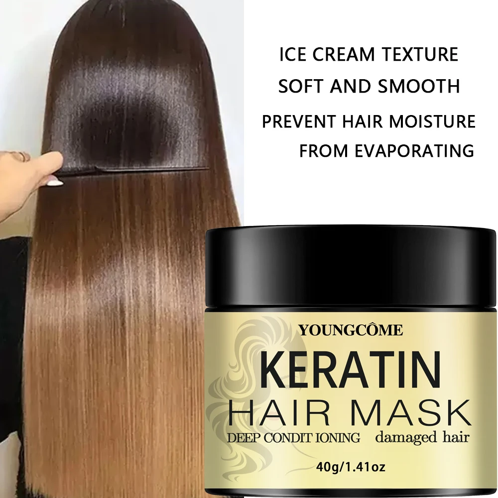 قناع الشعر بالكيراتين، قناع علاج الشعر بالكيراتين 210 جرام للشعر الجاف التالف، قناع علاج الشعر للتكييف العميق، إصلاح تريا