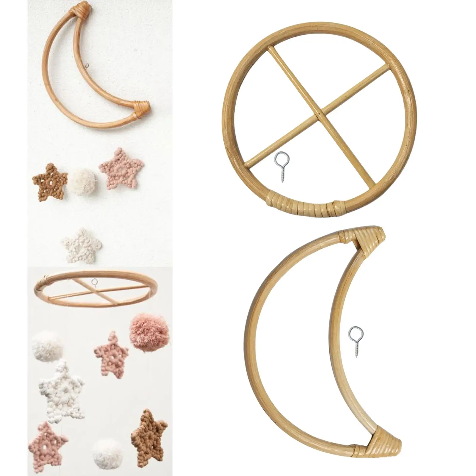 

Wooden Hoop Ring Macrame Rings for Crafts for Hanging Wind Chimes Wall Decor Ornament