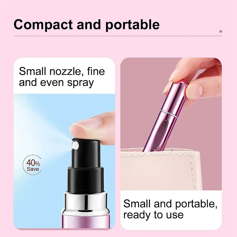 5ml Perfume Atomizer Portable Liquid Cosmetics Containers Traveling Mini Alcochol Perfume Refillable Bottles Empty Spray Bottle