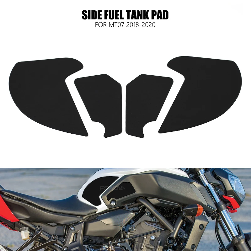 

Мотоциклетная накладка на бак, боковые наколенники для топливного бака, противоскользящие накладки для Yamaha MT 07 MT07 FZ07 MT-07 FZ-07 2018 2019 2020