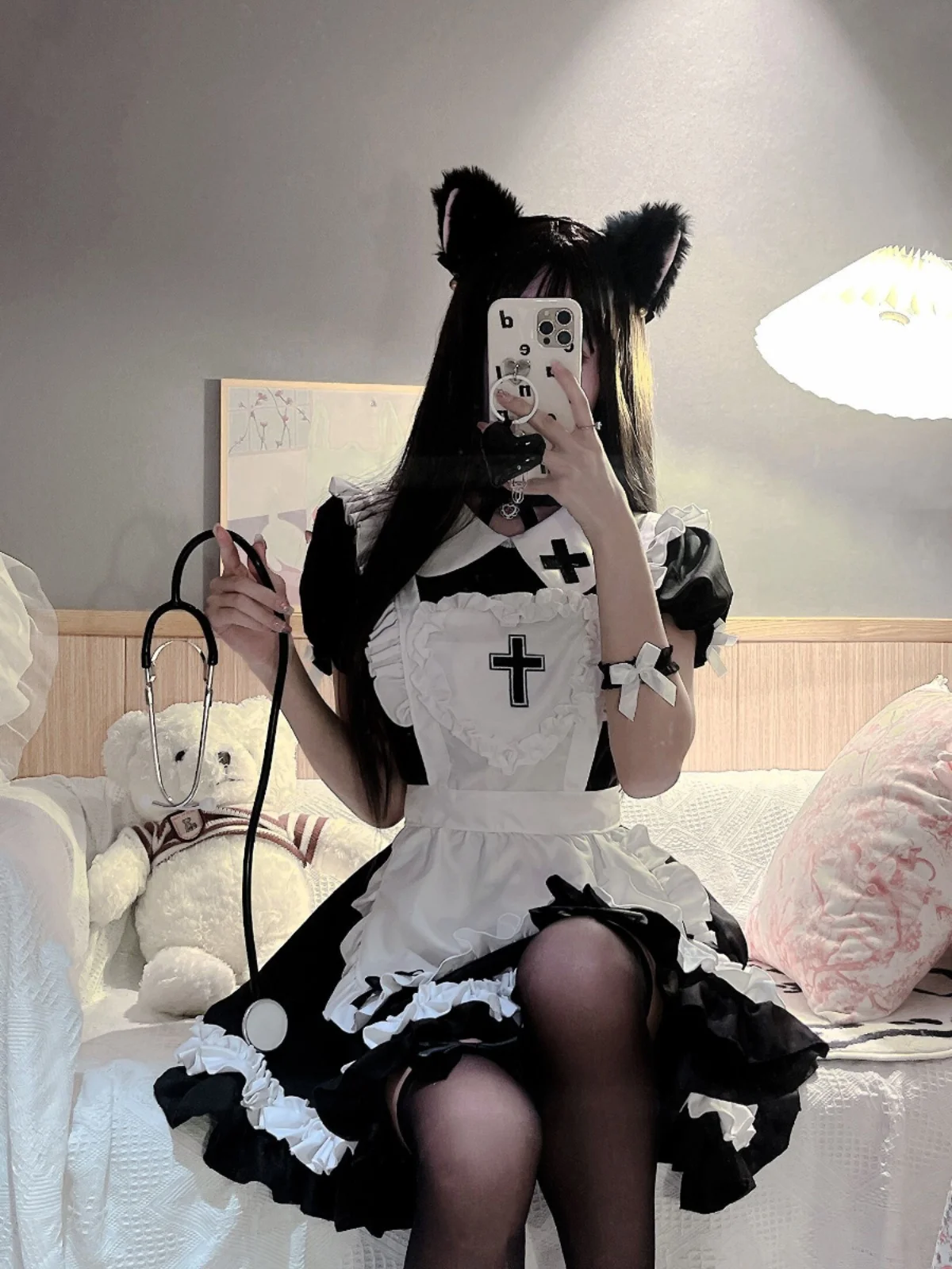 

Sexy Pure Desire Nurse Costume loween Women's Maid orm Doctor Role-plang Cosplay Clothes Set Student School orm