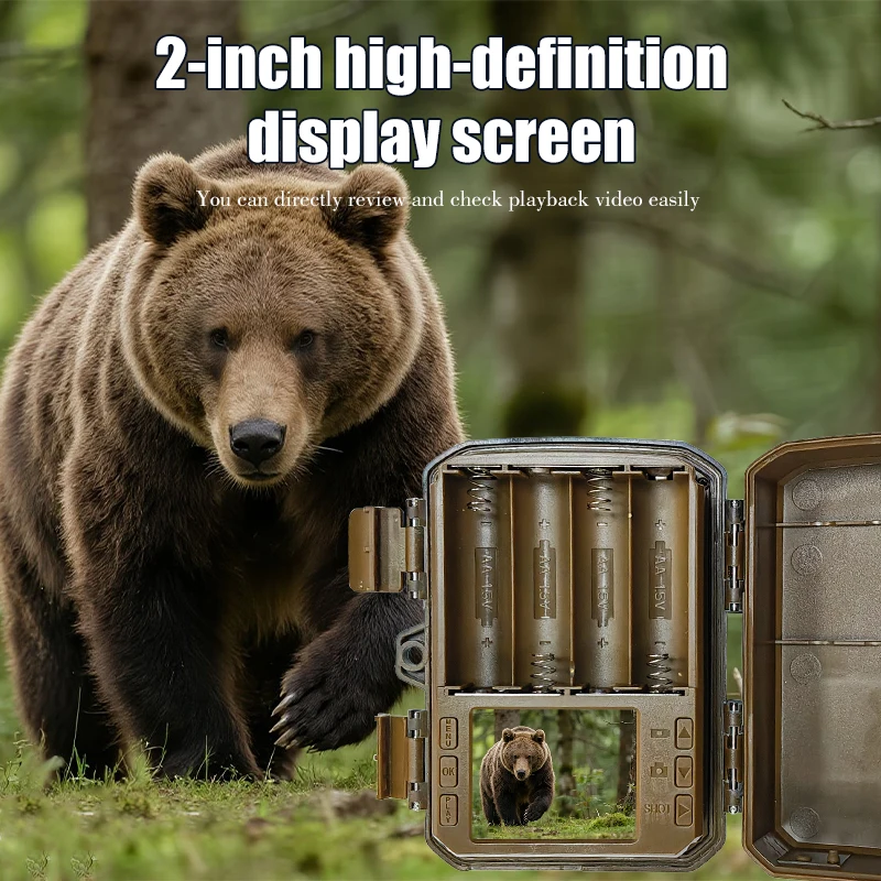 Mini caméra de chasse 16MP, détecteur d'animaux sauvages HD, surveillance étanche, détection de chaleur infrarouge, Vision nocturne, caméra de piste en plein air