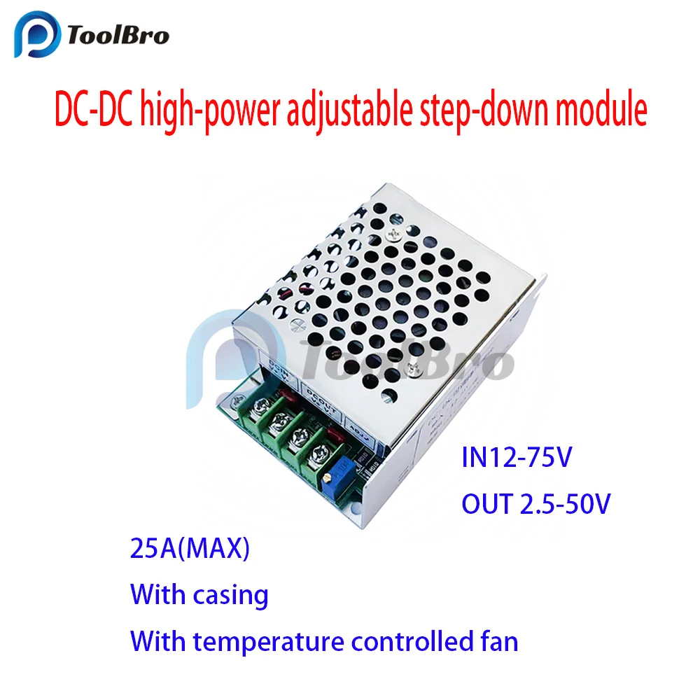 High Power Adjsutable DC-DC Step Down Buck Converter 12-75V to 2.5-50`V 60V 48V to 36V 24V 12V Solar Charging Power Supply