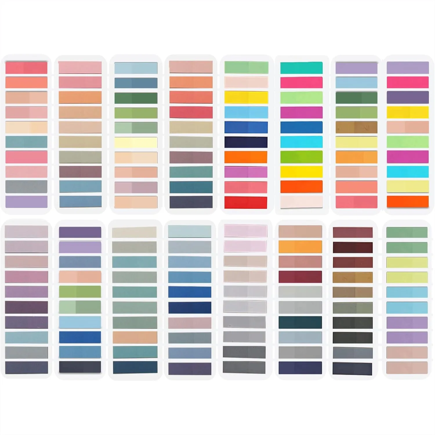 

3200 шт. клейких закладок для аннотаций, прозрачные маркеры страниц в цветах Моранди, многоразовые и перепозиционируемые книжные флажки для удобства использования