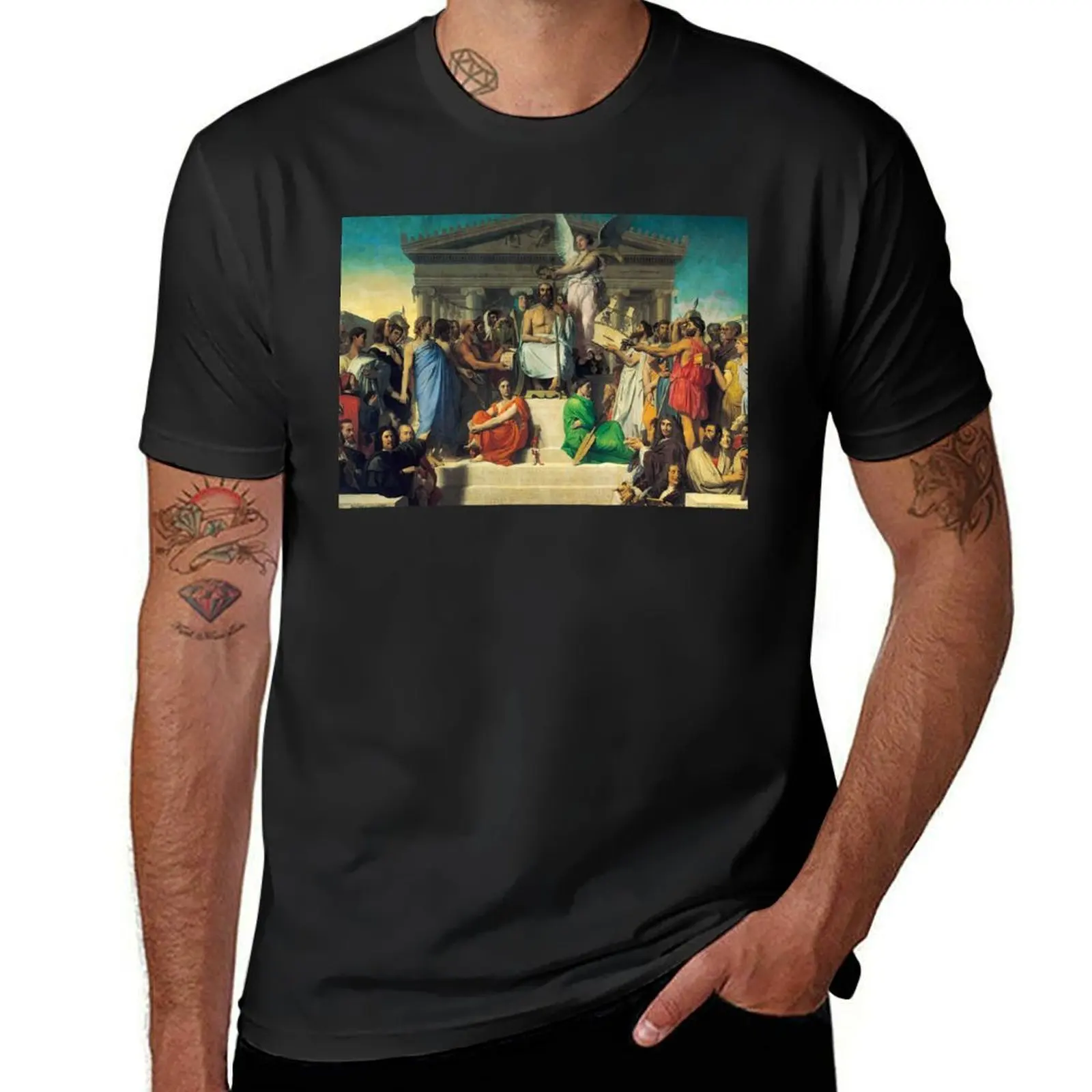 

Jean Auguste Dominique Ingres - The Apotheosis of Homer T-Shirt heavyweights korean fashion Men's t shirts