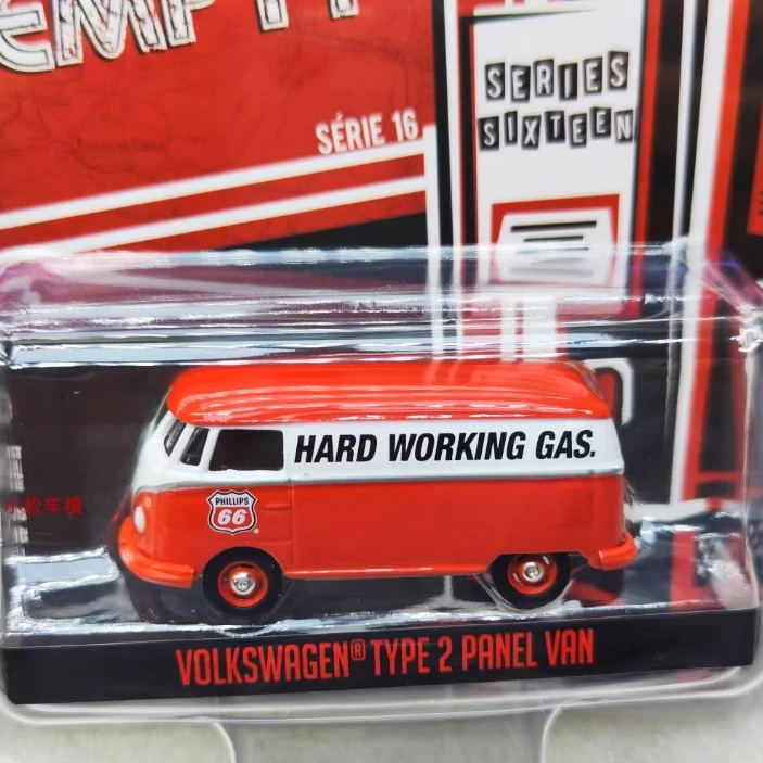 

Greenlight 1:64 T2 Van ЖЕСТКИЙ РАБОТАЙСКИЙ ГАЗ - Phillips 66 41160-F Коллекционные игрушки Маленькие подарки Модель настенного подвешивания