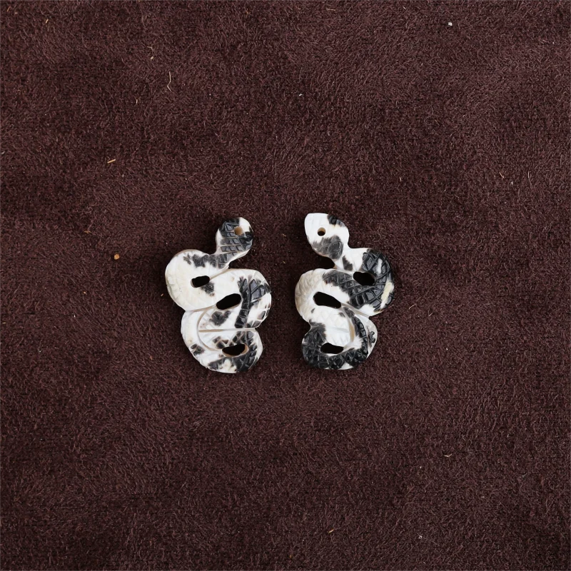 Natural Shell Snake Earring Beads for Jewelry Making, Handmade Natural stones beads 3