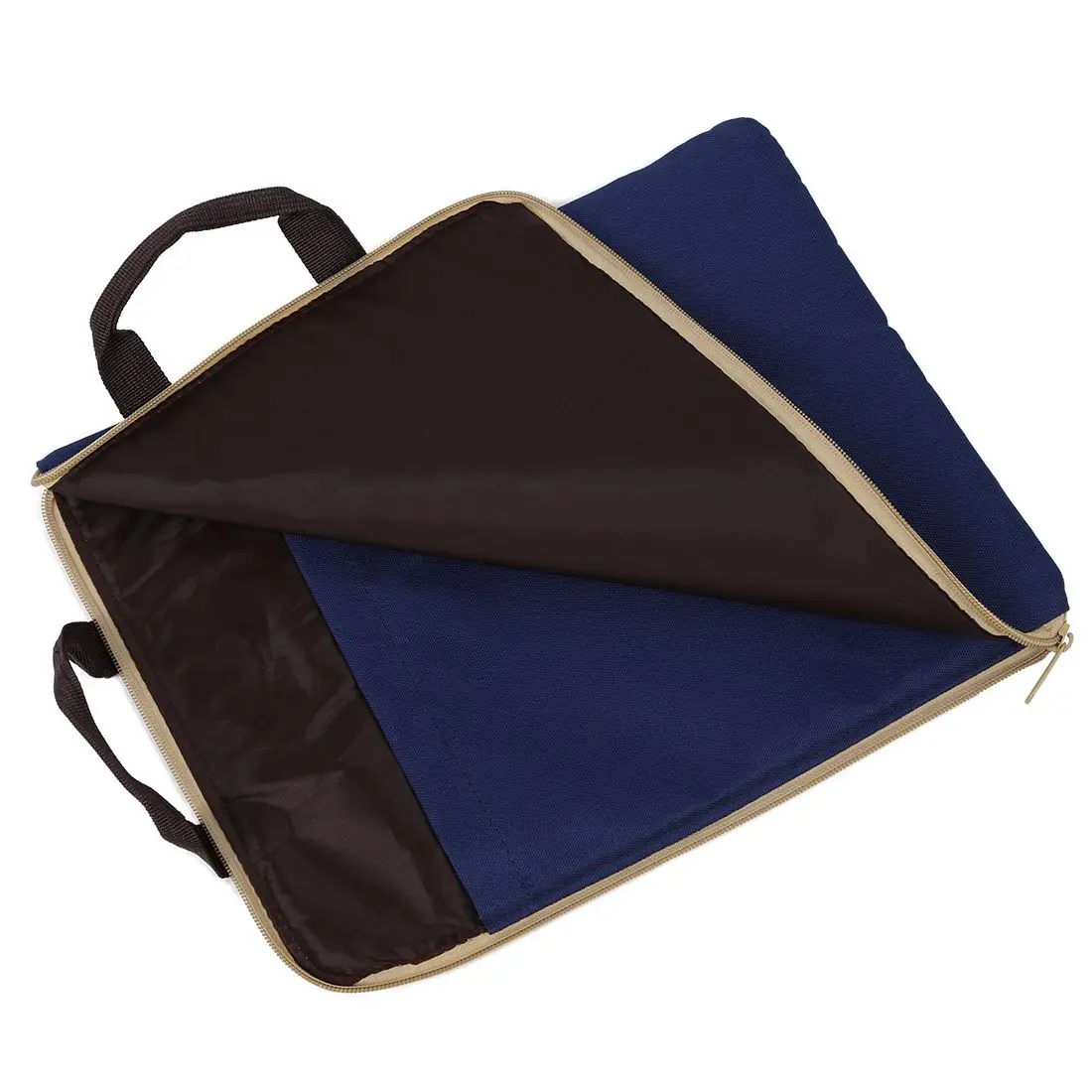 Simple Solid A4 Big Capacity Document Bag Business Briefcase Storage File Folder for Papers Stationery Student Gift（Blue）