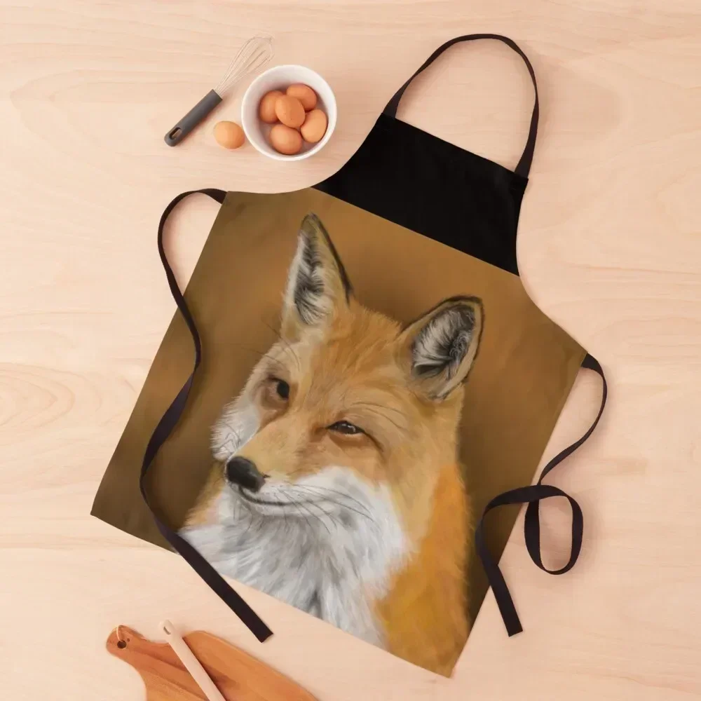 

Fox Apron bib Chef Accessories japanese woman Apron