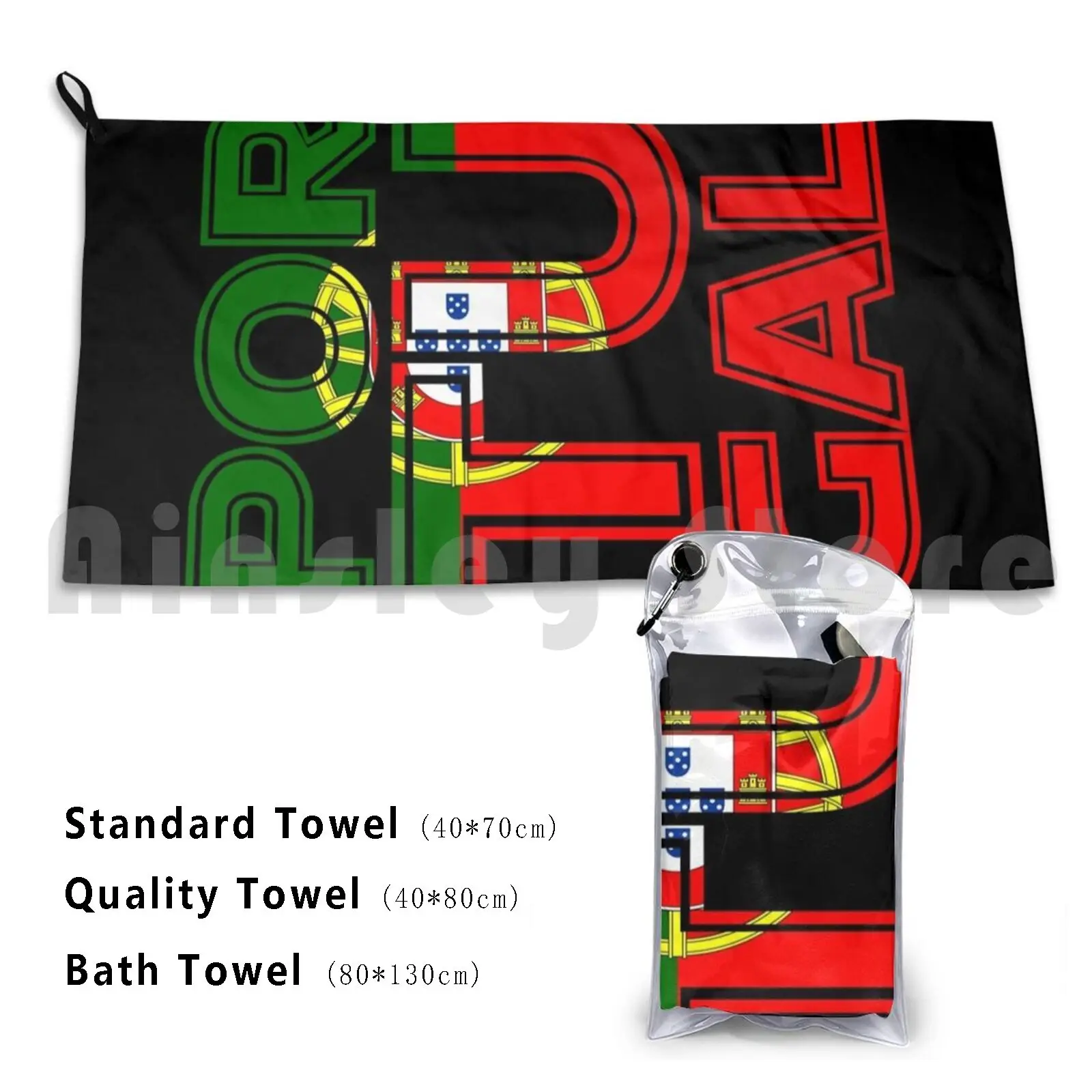 Eu amo Portugal Country Land Cut Flag Toalha de banho Almofada de praia 11 Eu amo Ganhadores do time de futebol de Portugal Galo