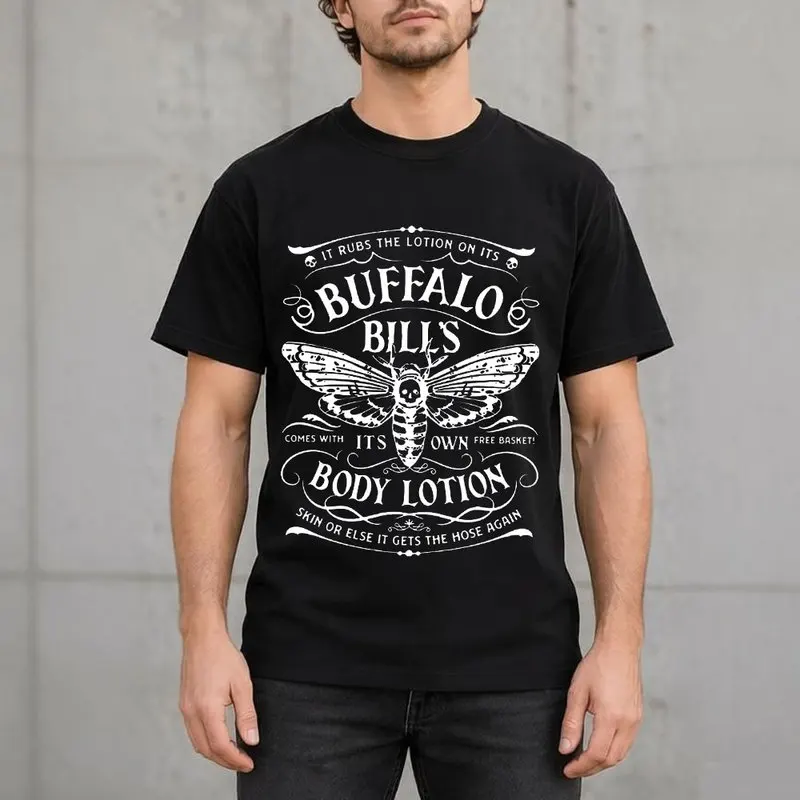 The Silence of the Lambs Horror Movie Graphic T-Shirt, Buffalo Bills Body Lotion print Short Sleeve Tee, Unisex Casual Top S-6XL