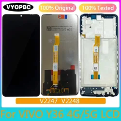 LCD Display Full With Frame Touch Screen Digitizer Assembly For Vivo Y36 4G V2247 5G V2248 Pantalla Replacement Repair Parts