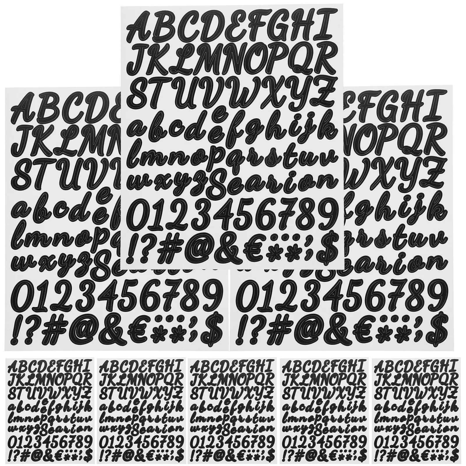 10Sheets Handwritten Script Alphabet Number Stickers Clear Adhesive Letters for DIY Crafts Scrapbook Journals Decor