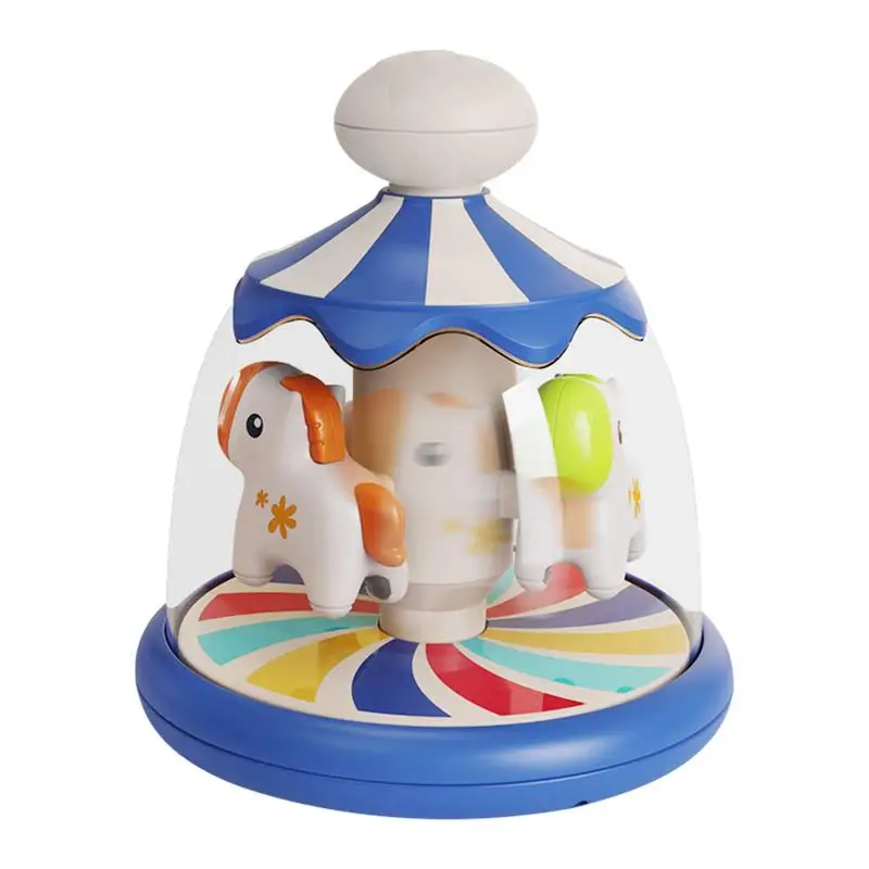 Press And Spin Toy Learn And Spin Carousel Adorable Colorful Rotating Learn Cause Effect Activity For 2-4 Year Olds Kids