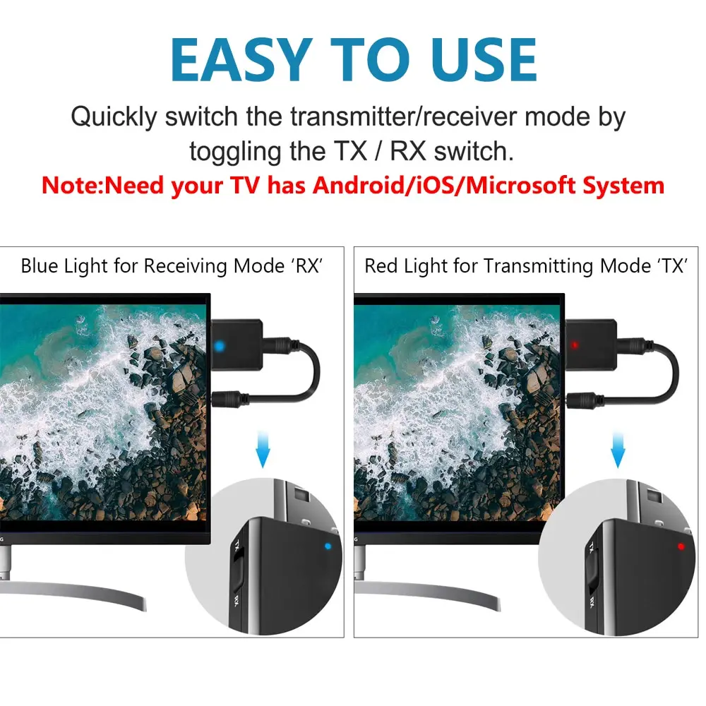 Bluetooth 5.0 Transmitter Receiver 3.5mm AUX Jack USB Dongle Stereo Wireless Audio Adapter For TV Car PC Kit Speaker Headphones view 5