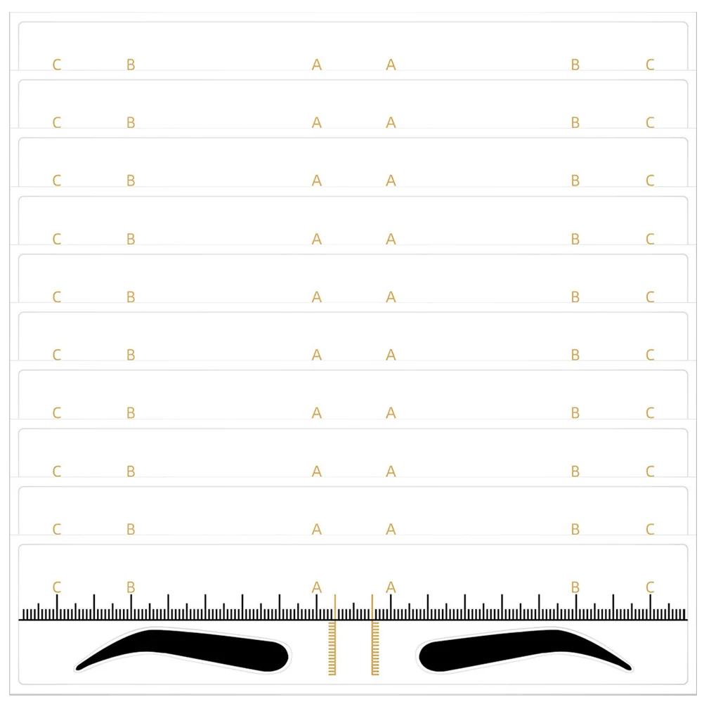 10 قطعة حاكم الحاجب قالب استنسل بلاستيكي دليل لتشكيل الحواجب متناظرة لتقوم بها بنفسك أداة تحديد المواقع الحاجب قياس شفاف