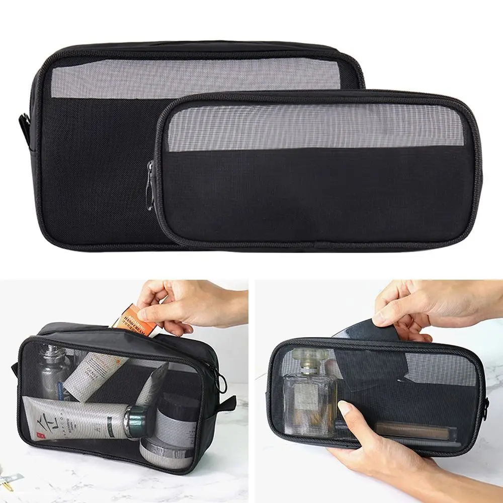 Travel Large Capacity Makeup Bag Portable Multifunctional Cosmetic Pouch Mesh Toiletry Bag