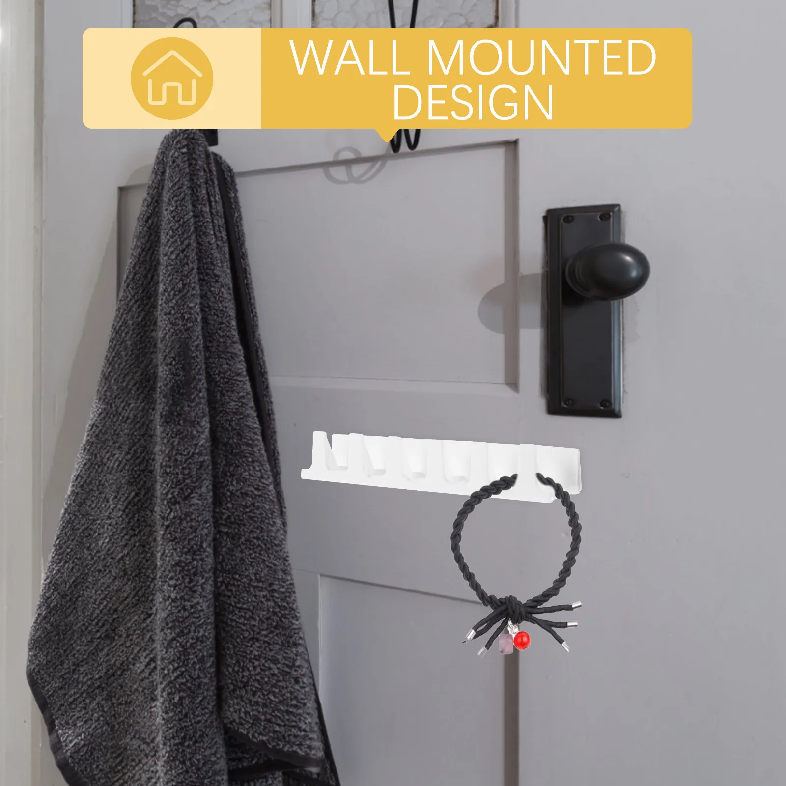 1Set Adhesive Wall Jewelry Organizer Multi-Functional Storage Hooks Punch-Free Space-Saving Earring Necklace Holder
