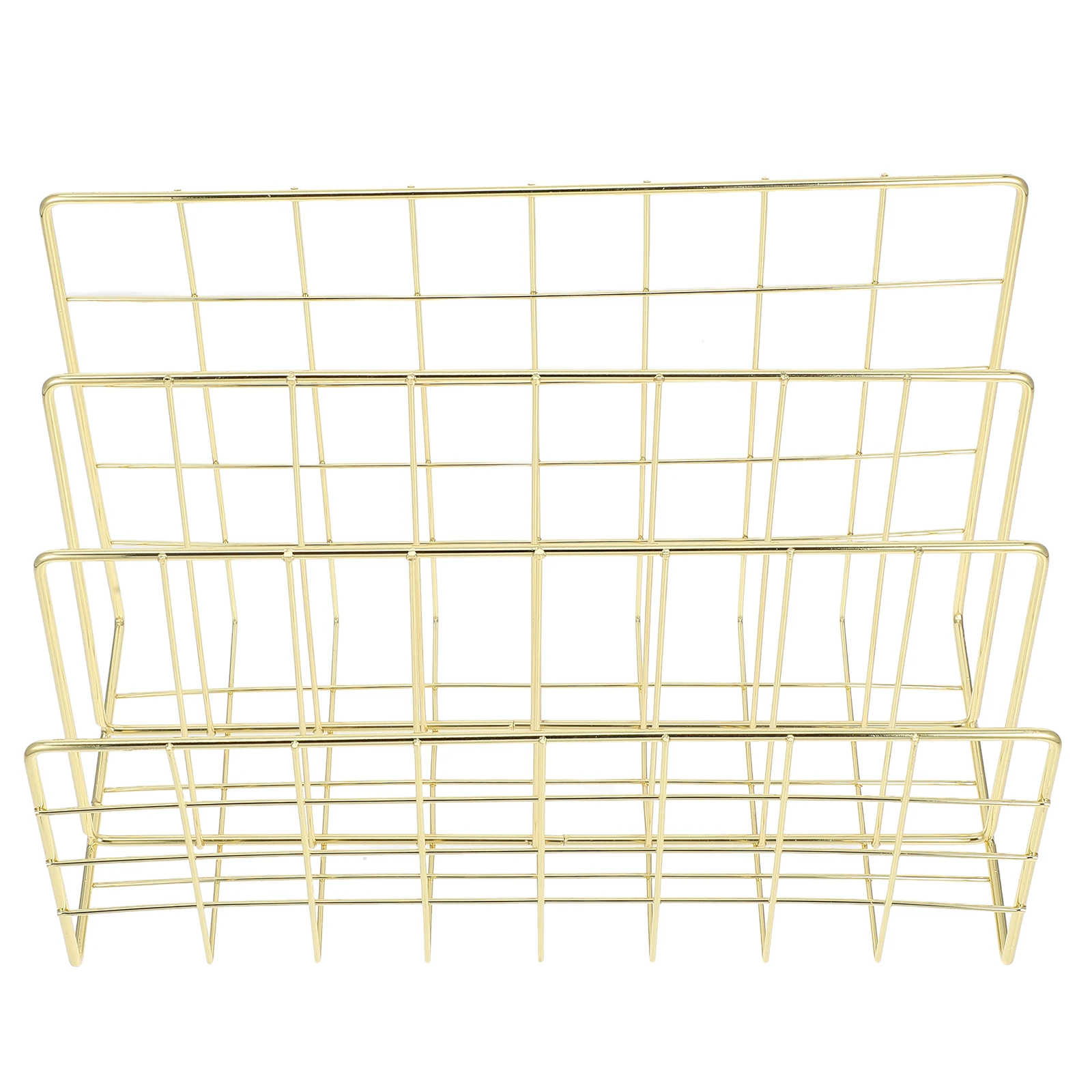 Mail Organizer File Sorting Rack Document Holder for Desk Golden Iron Sturdy Space Saving Protective Fully Assembled