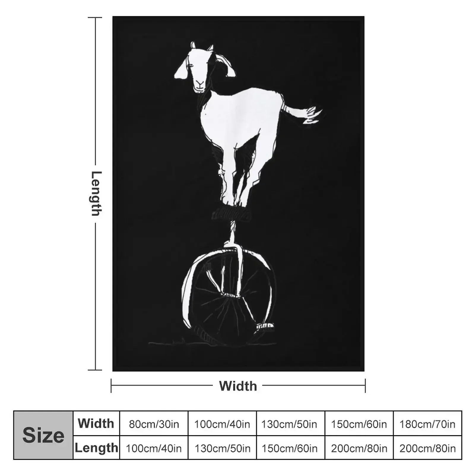 Goat On A Unicycle Funny Circus Animal Lovers Throw Blanket Picnic Heavy Polar Blankets