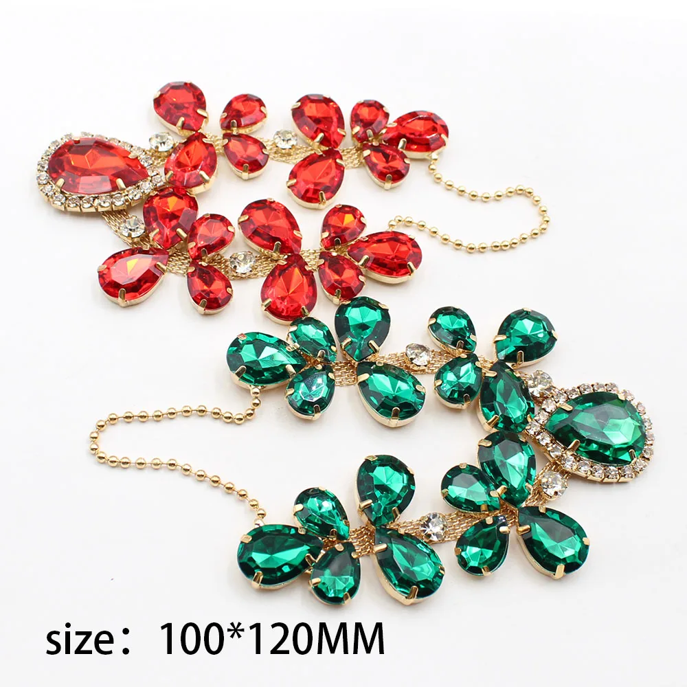 New 1 piece 100 * 120mm metal summer DIY bikini beach flip flops chain rhinestone decoration