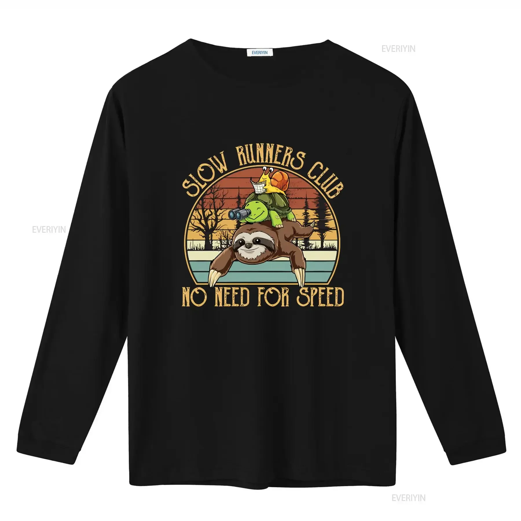Slow Runners Club T shirt Sloth Turtle Snail Funny Design for All Ages No Need Speed vintage Washed Stylish Unisex Breathable