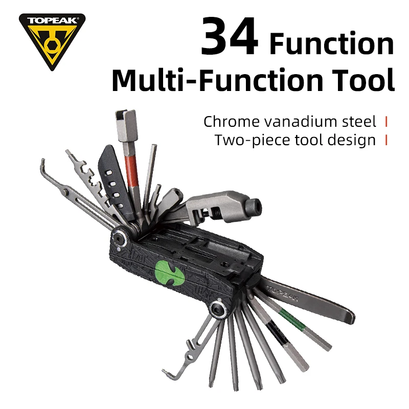 

Topeak Bicycle Repair Tools 34 Function Folding Chrome Vanadium Multi-Tool Hex Wrenches Torx Wrenches Spoke Wrenches Chain Tools