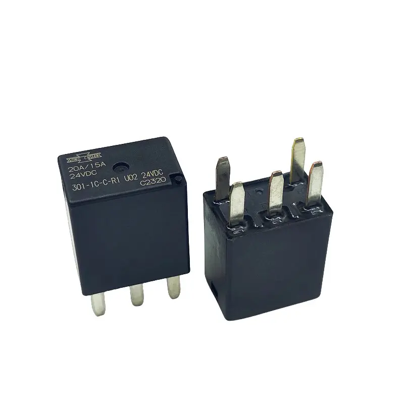 2PCS  301-1C-C-R1 U02 24VDC 20A/15A 5 pins suitable for Songchuan crane wiper relay