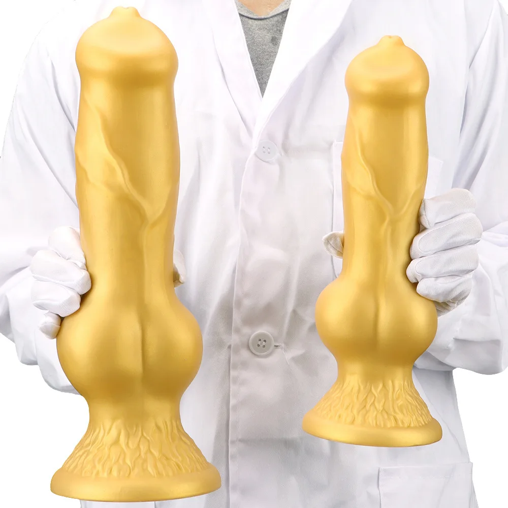 Gouden Hond Dildo Vlees Realistische Enorme Hond Dildo Dier Vagina Anale Kont Super Simulatie Dikke Dildo Producten Vrouwen Seksspeeltjes