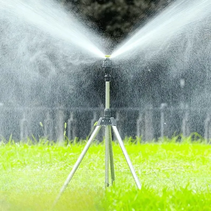 Useful 360°Rotary Garden Sprinkler Tripod Telescopic Support Stand Stainless Steel Sprinkler Head Lawn Irrigation Watering Tool