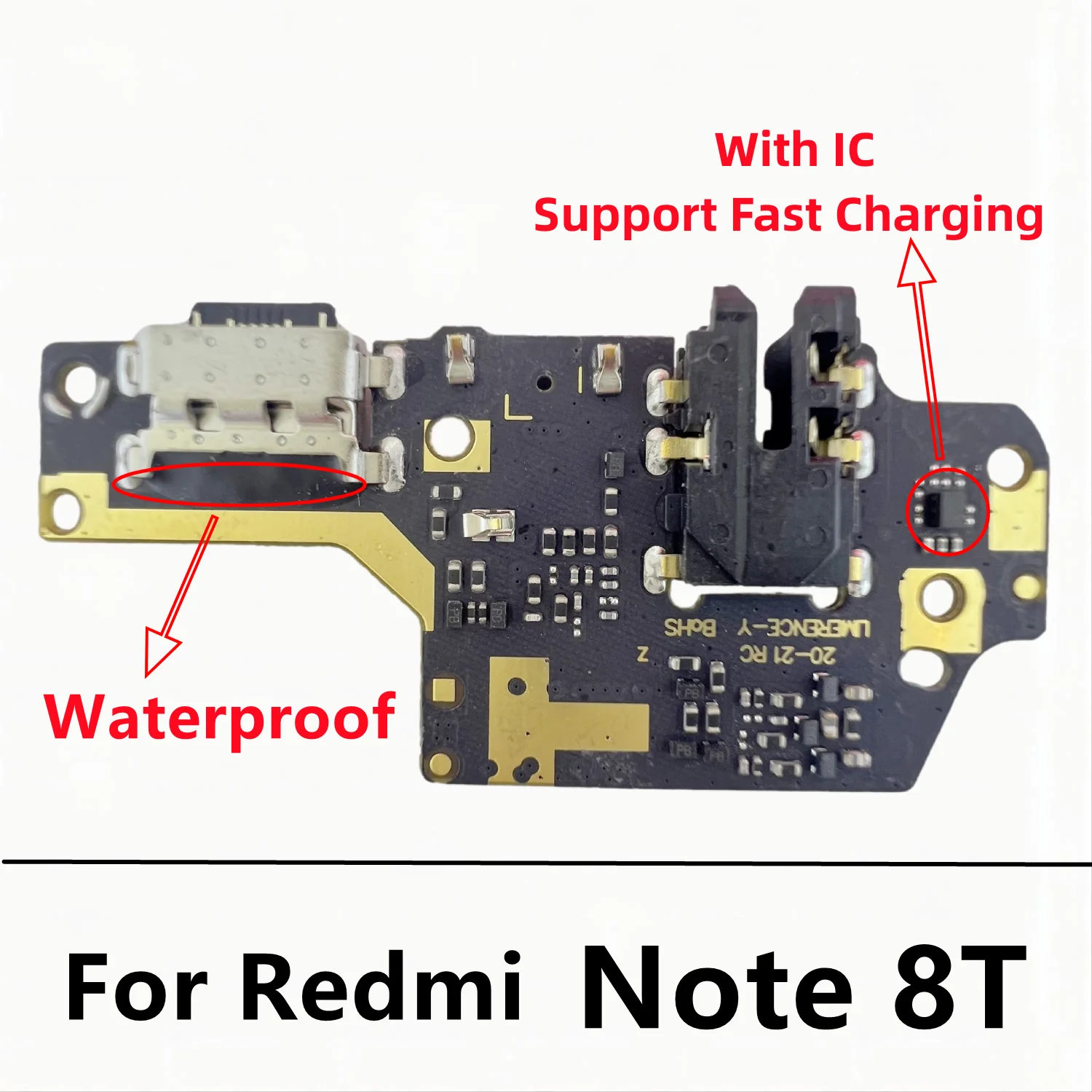 20 Pcs/Lot USB Charger Dock Flex Cable Connector Board Charging Port Replacement Parts For Xiaomi Redmi Note 8T