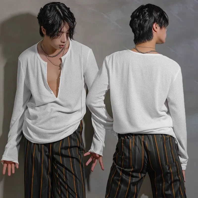 Customized Latin Dance Practice Clothes for Men Women Adult Modern Dance National Standard Dance Clothes Knitted Basic Tops