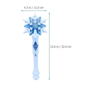 Varinhas de princesa luz de natal brinquedos decoração led varinhas de princesa meninas brinquedos led enchimento de neve congelado varinha de floco de neve 6 principais vendas varinha magica frozen - №6